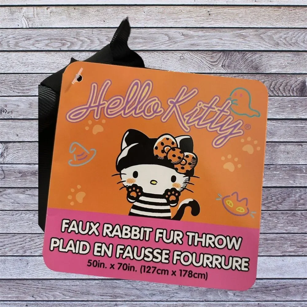 Hello Kitty Halloween Faux Rabbit Fur 50x70 in Throw Blanket Super Soft Fall‎